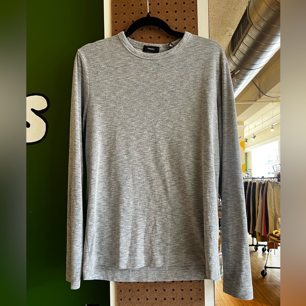 Theory Grey Knit Lightweight longsleeve/sweater - Picture 3 of 5